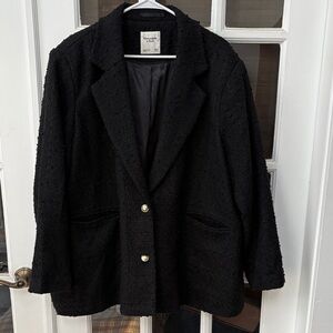 Abercrombie & Fitch Black Textured Blazer